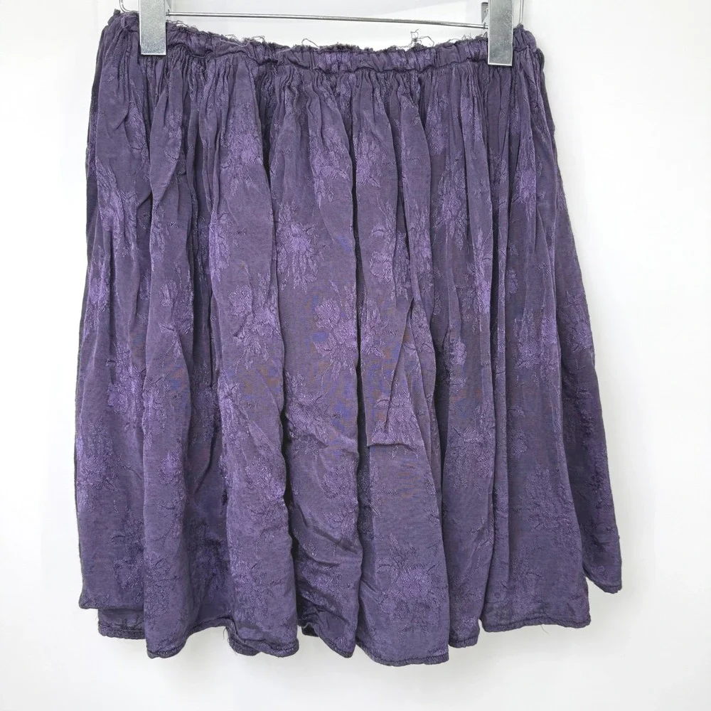 Vintage Festival Skirt Womens M Purple‎ Floral Jacquard Fairycore Coquette